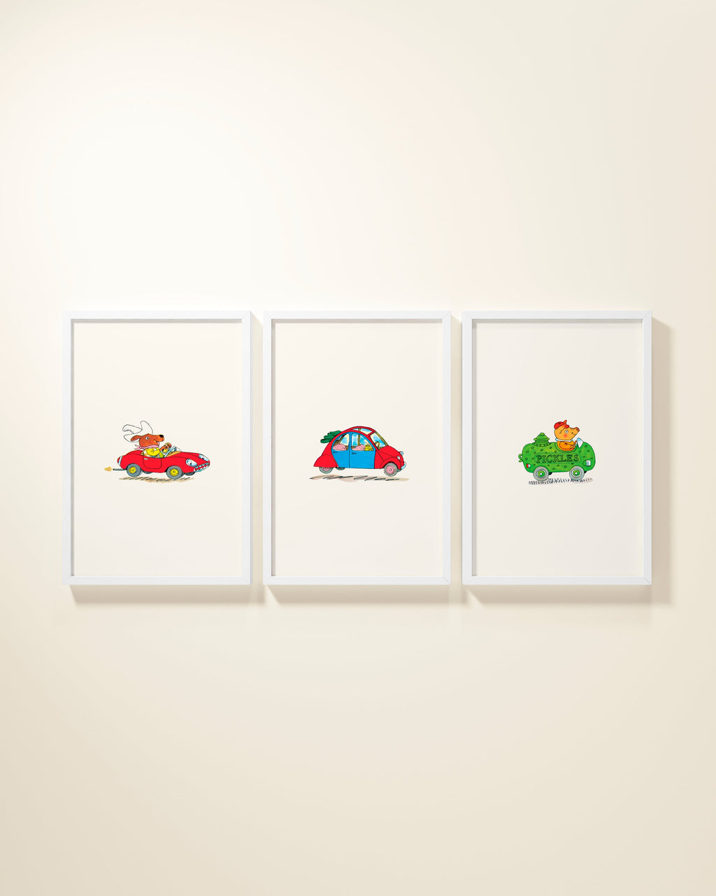 Busytown Cars Framed Wall Art Set | Richard Scarry x Nestig