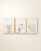 Safari Animals Framed Wall Art Set