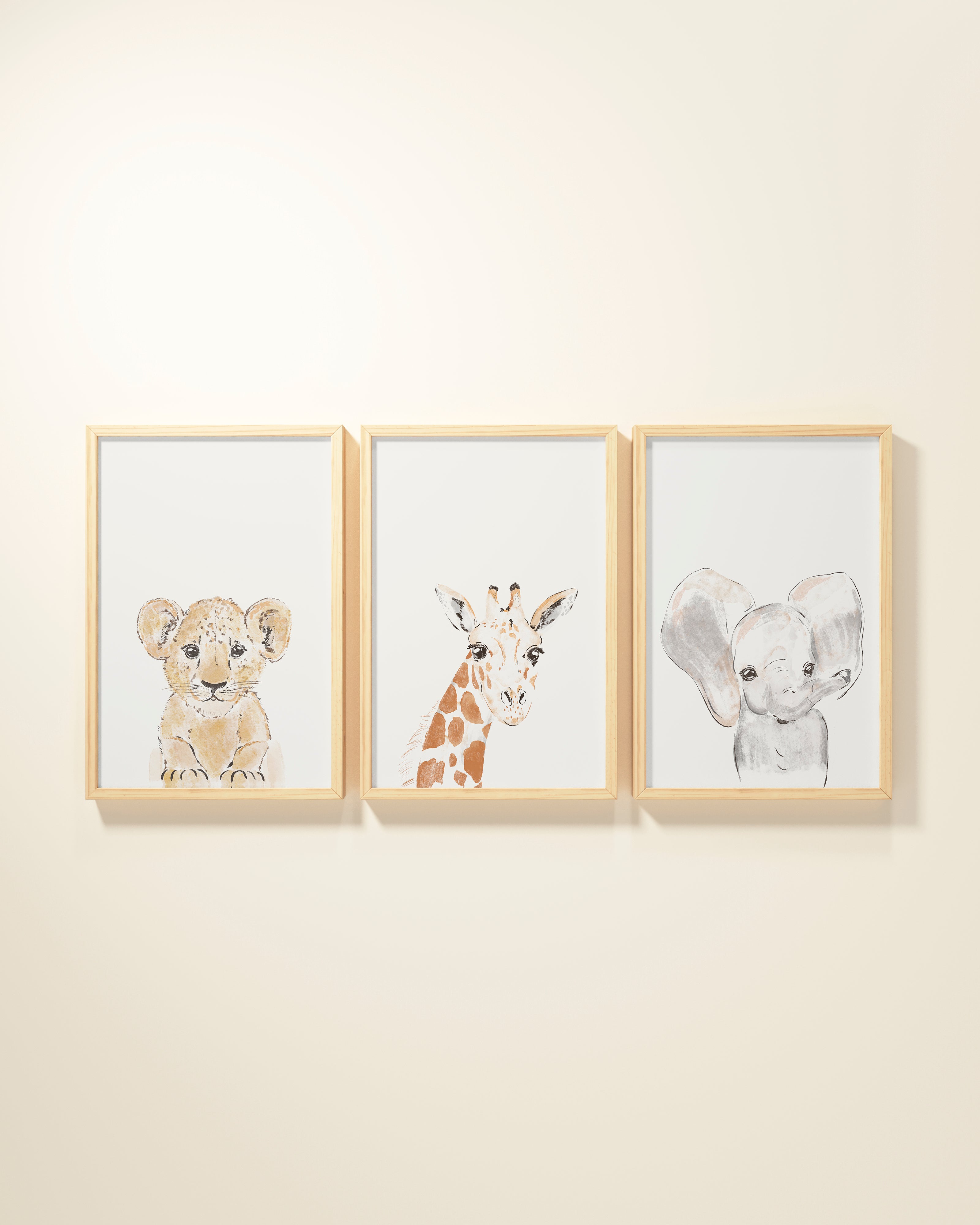 Safari Animals Framed Wall Art Set