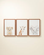Safari Animals Framed Wall Art Set