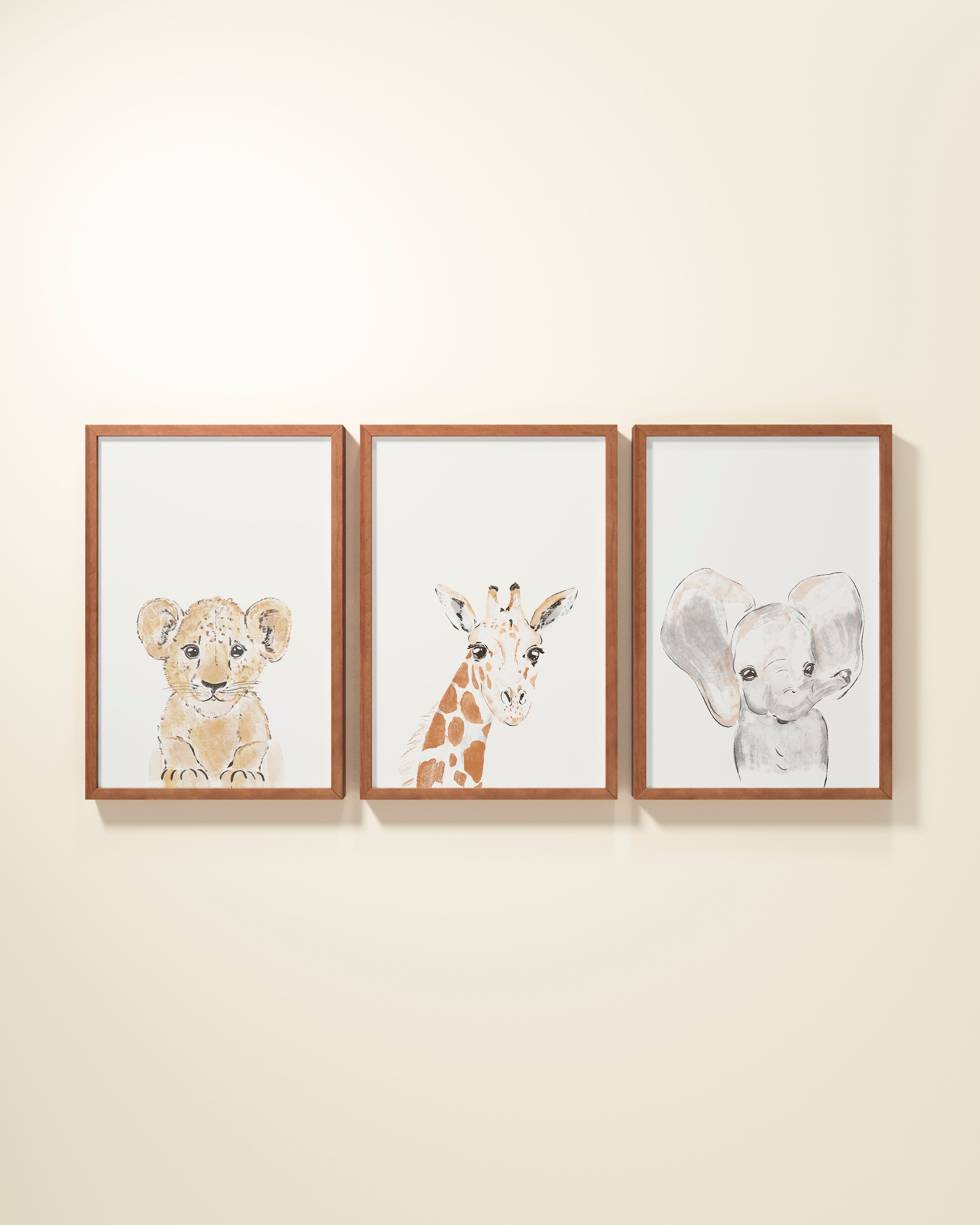 Safari Animals Framed Wall Art Set