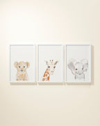 Safari Animals Framed Wall Art Set