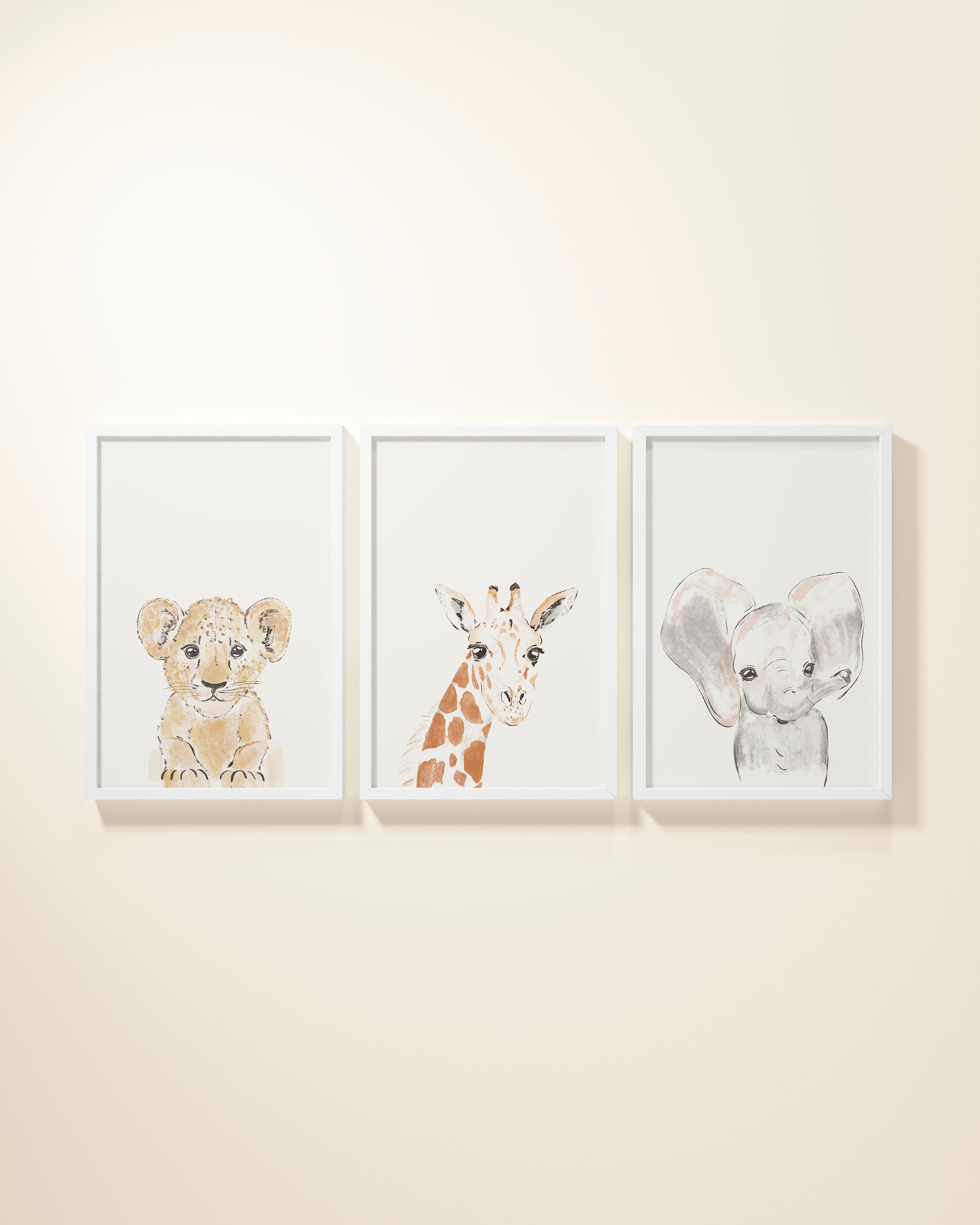 Safari Animals Framed Wall Art Set