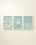 Several Swans Framed Wall Art Set in Mist