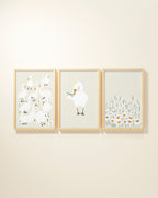 Several Swans Framed Wall Art Set in Shell