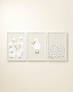 Several Swans Framed Wall Art Set in Shell