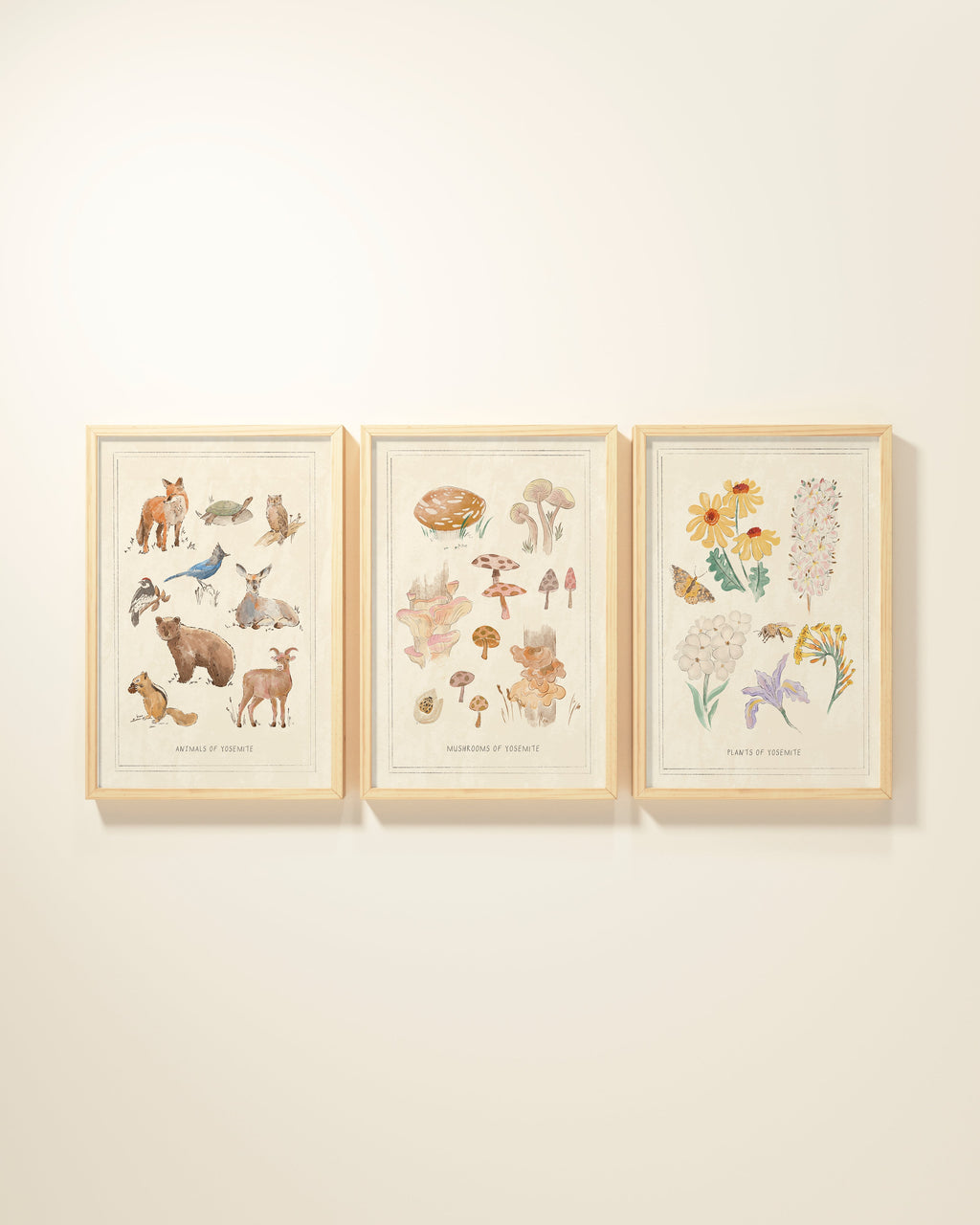 Yosemite Guidebook Framed Wall Art Set