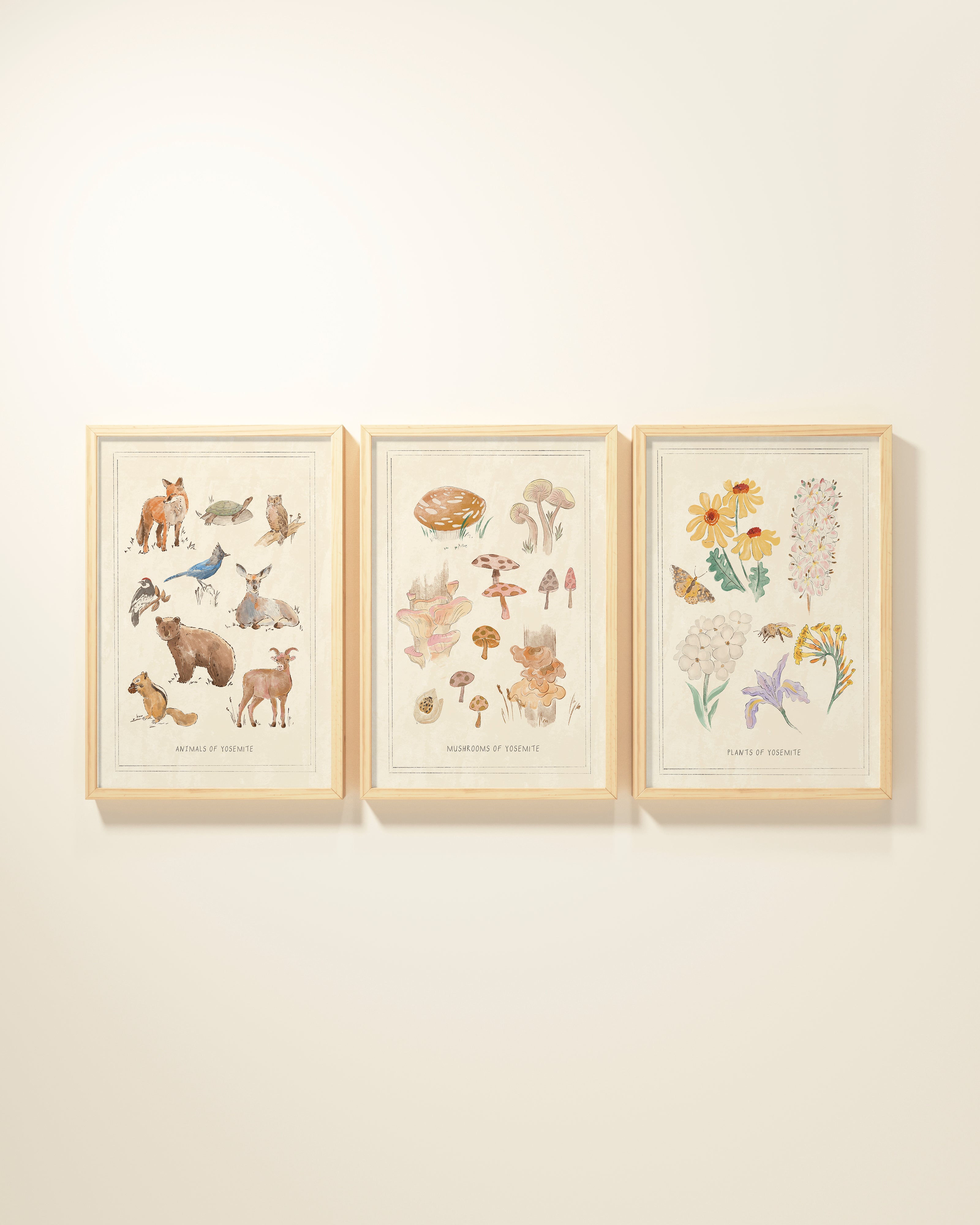 Yosemite Guidebook Framed Wall Art Set