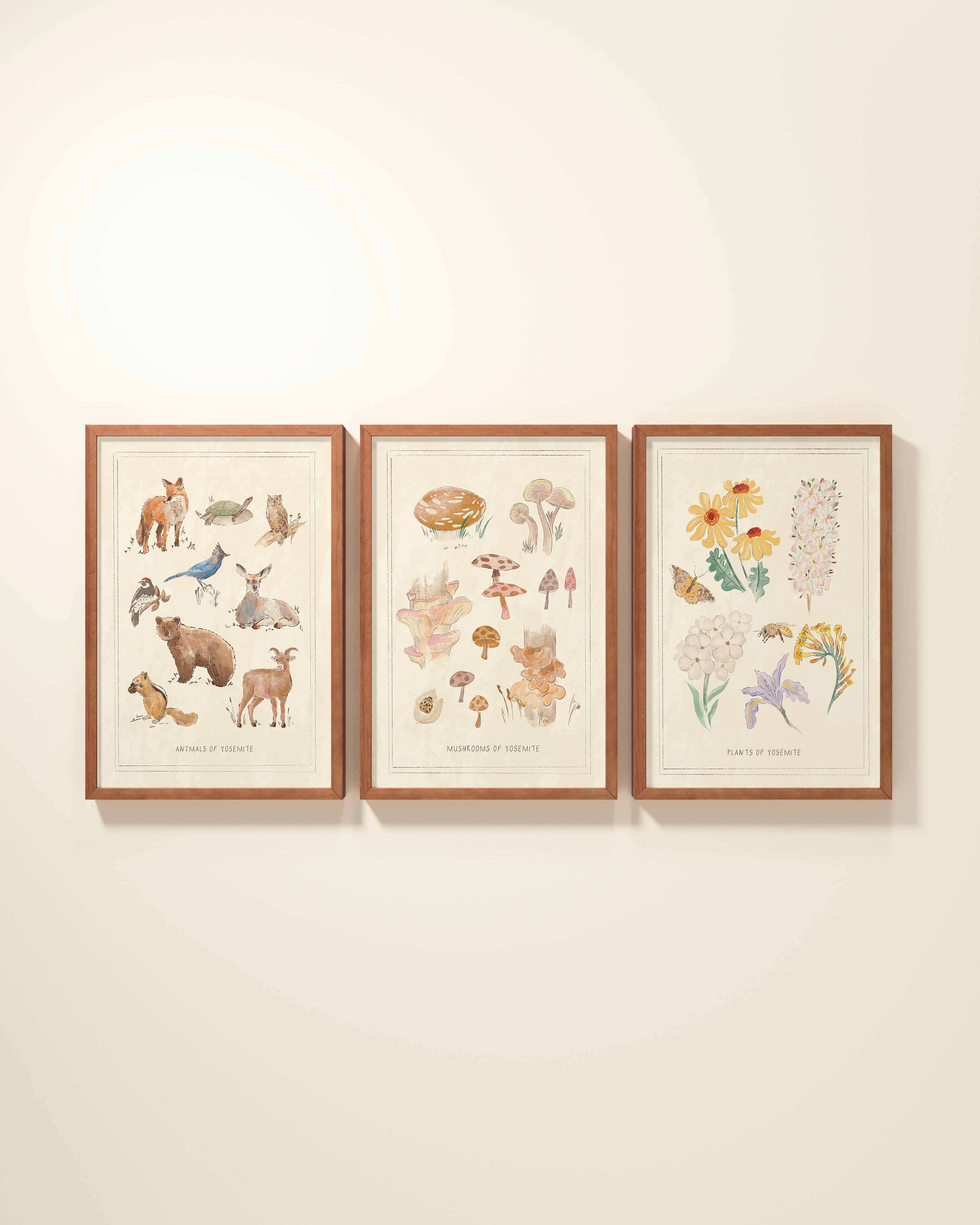 Yosemite Guidebook Framed Wall Art Set