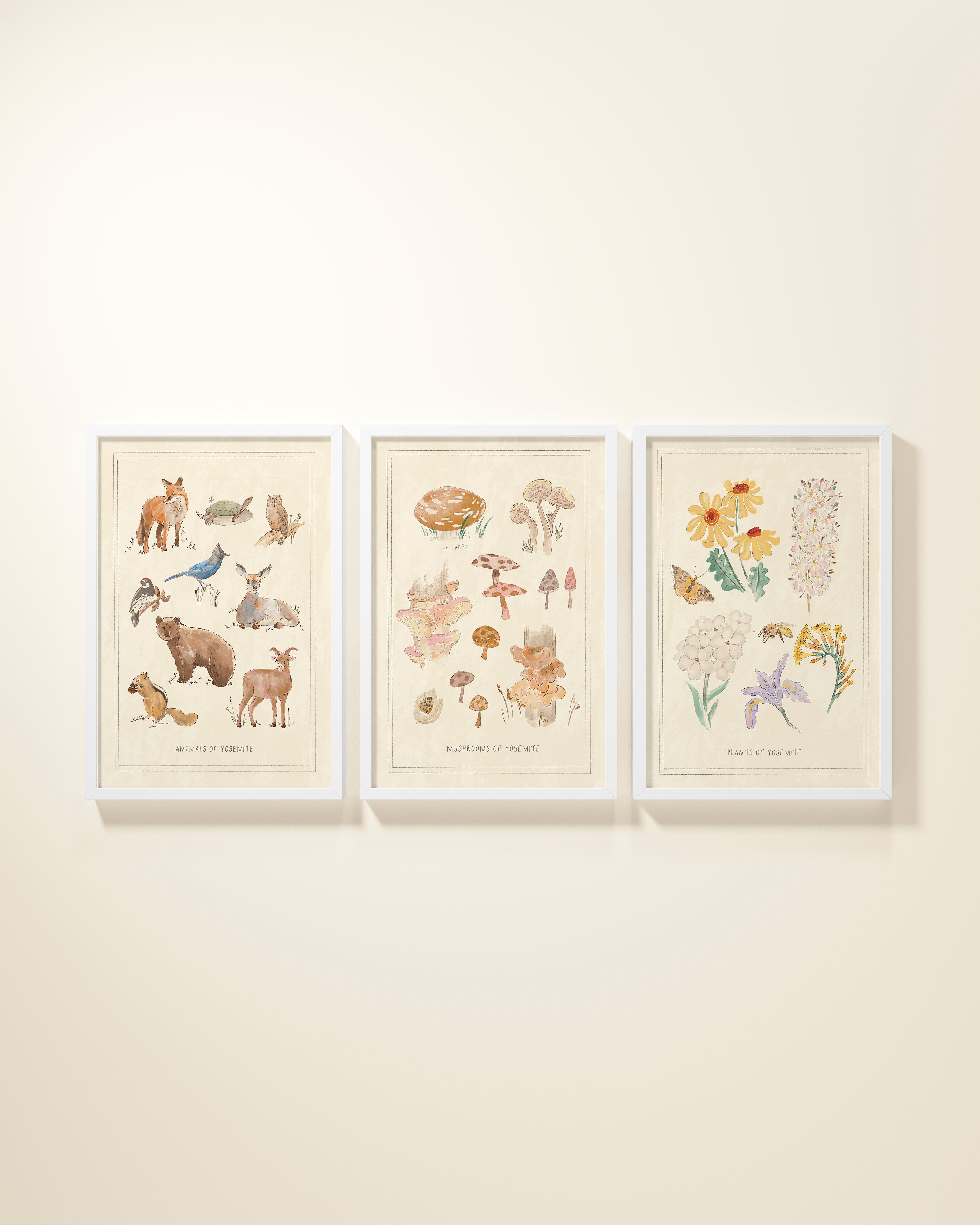 Yosemite Guidebook Framed Wall Art Set